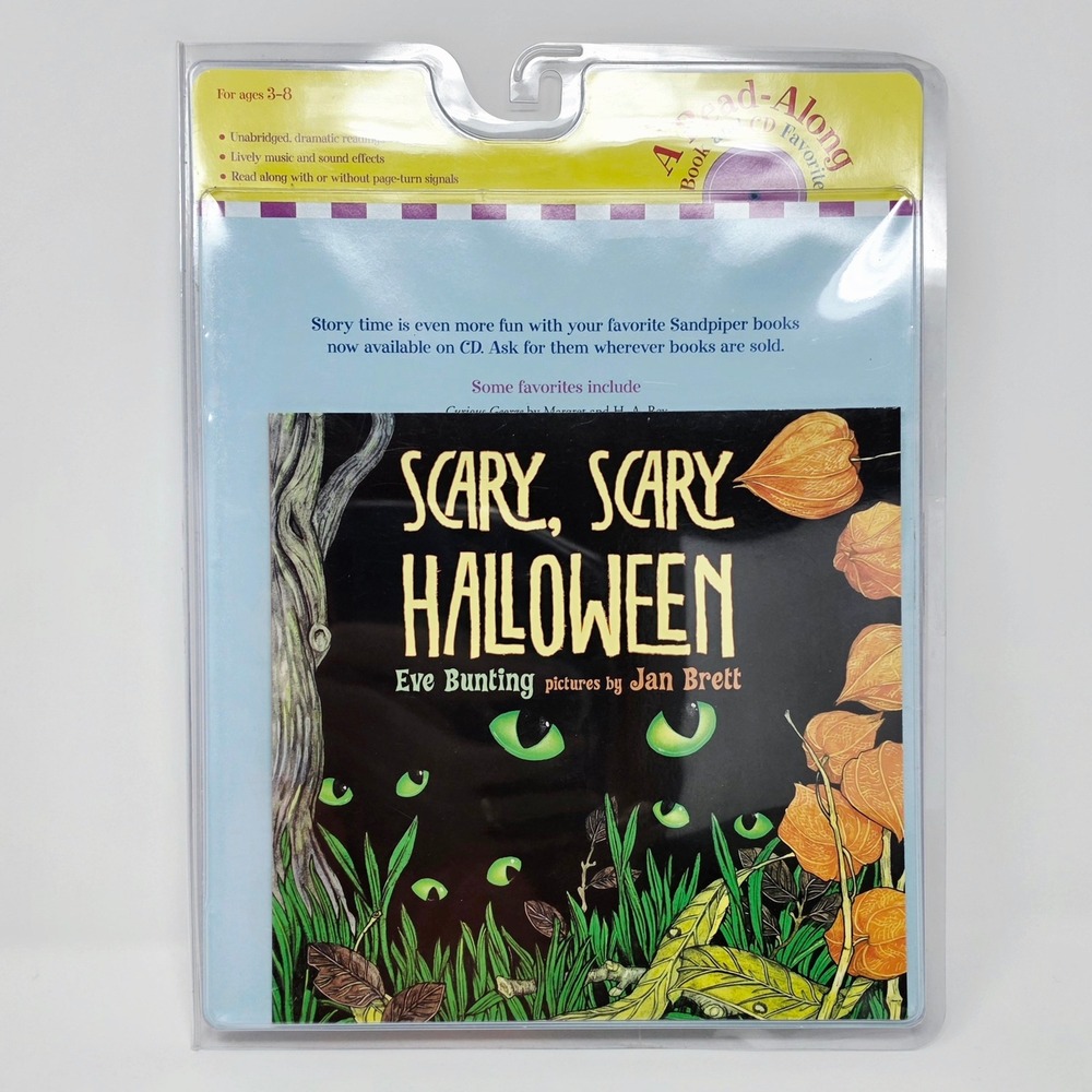 Scary Scary Halloween Book & CD Eve Bunting Jan Brett Class Listening Centers